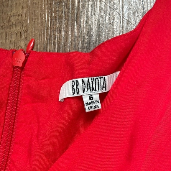 BB Dakota Red Draped Front Mini Dress - Picture 5 of 6